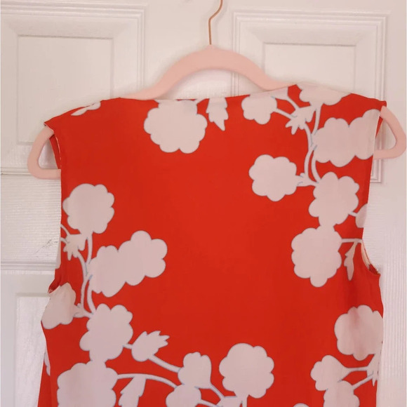 DIANE VON FURSTENBERG Naira Short Dress Halo Buds Red Floral Silk Size 6 - Picture 9 of 9